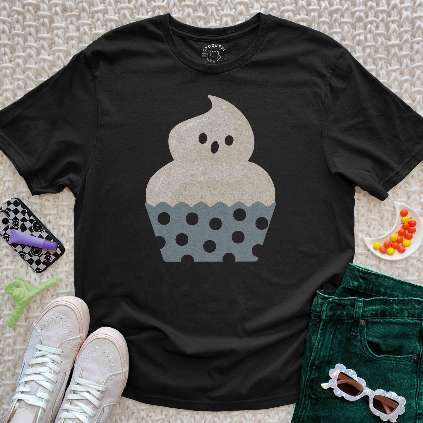Bake It Scary Tee - Haunted Ghost Cupcake T-Shirt