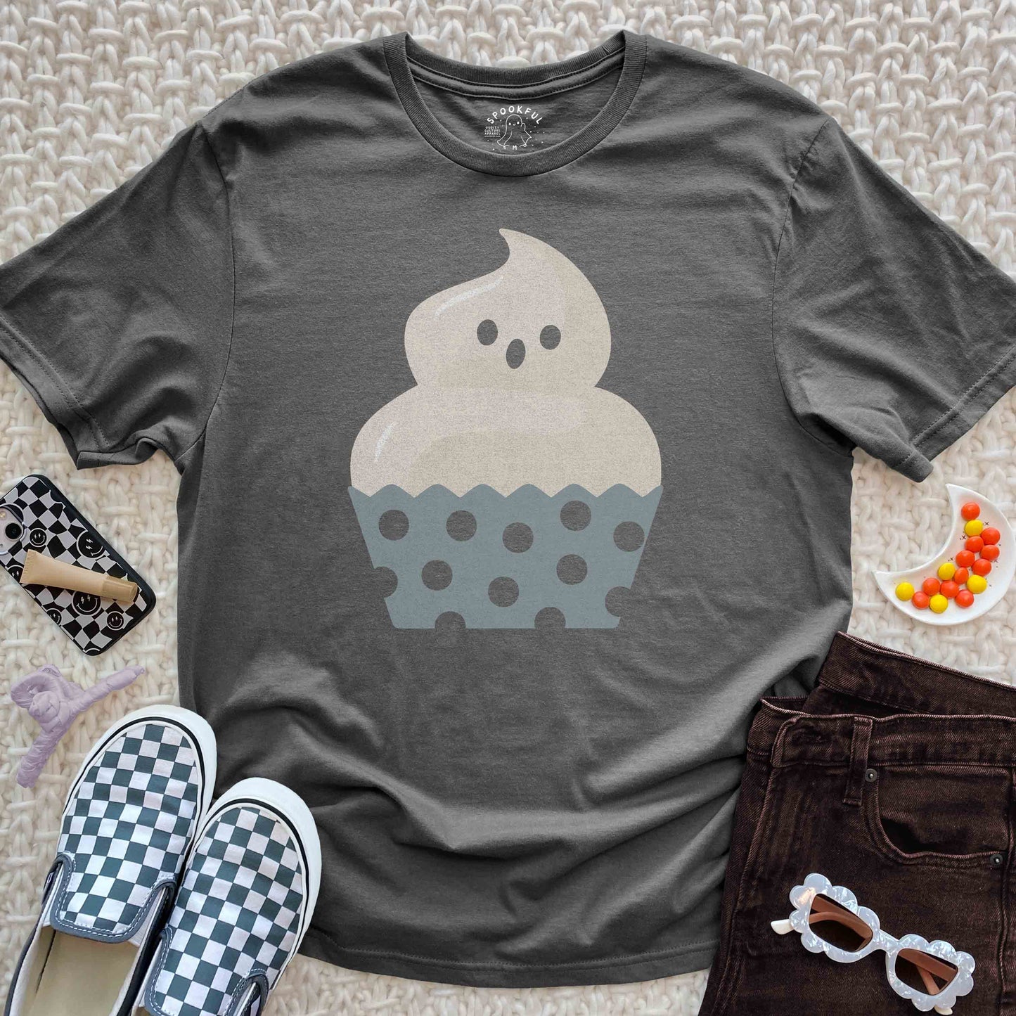 Bake It Scary Tee - Haunted Ghost Cupcake T-Shirt