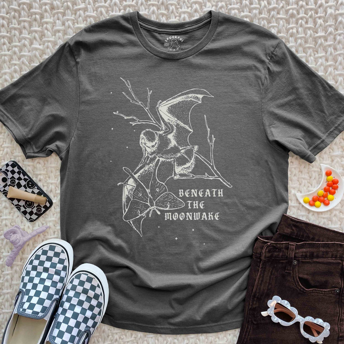 Beneath the Moonwake Tee - Moth and Bat T-Shirt
