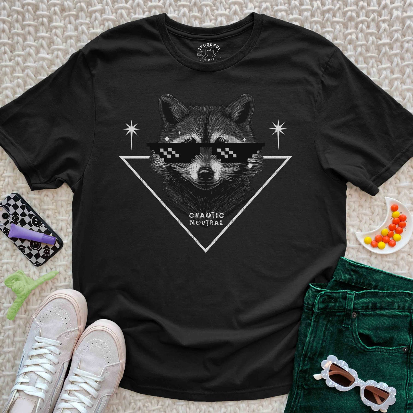 Chaotic Neutral Tee - Feral Raccoon T-Shirt