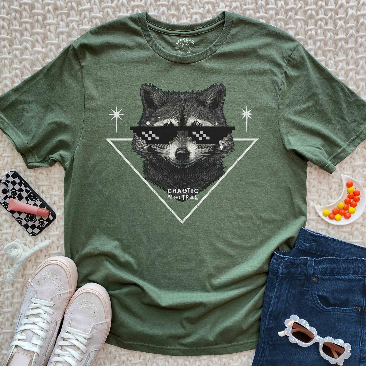 Chaotic Neutral Tee - Feral Raccoon T-Shirt