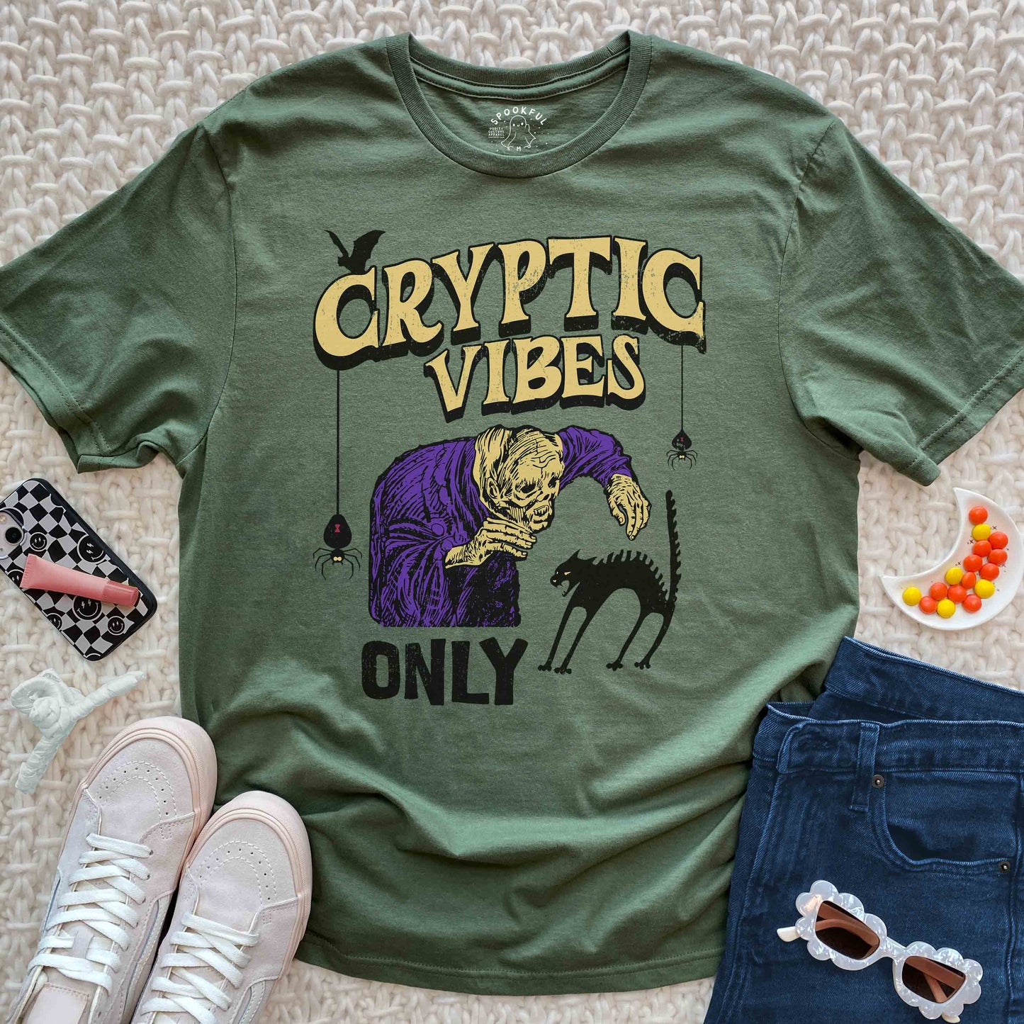 Cryptic Vibes Only Tee - Spooky T-Shirt