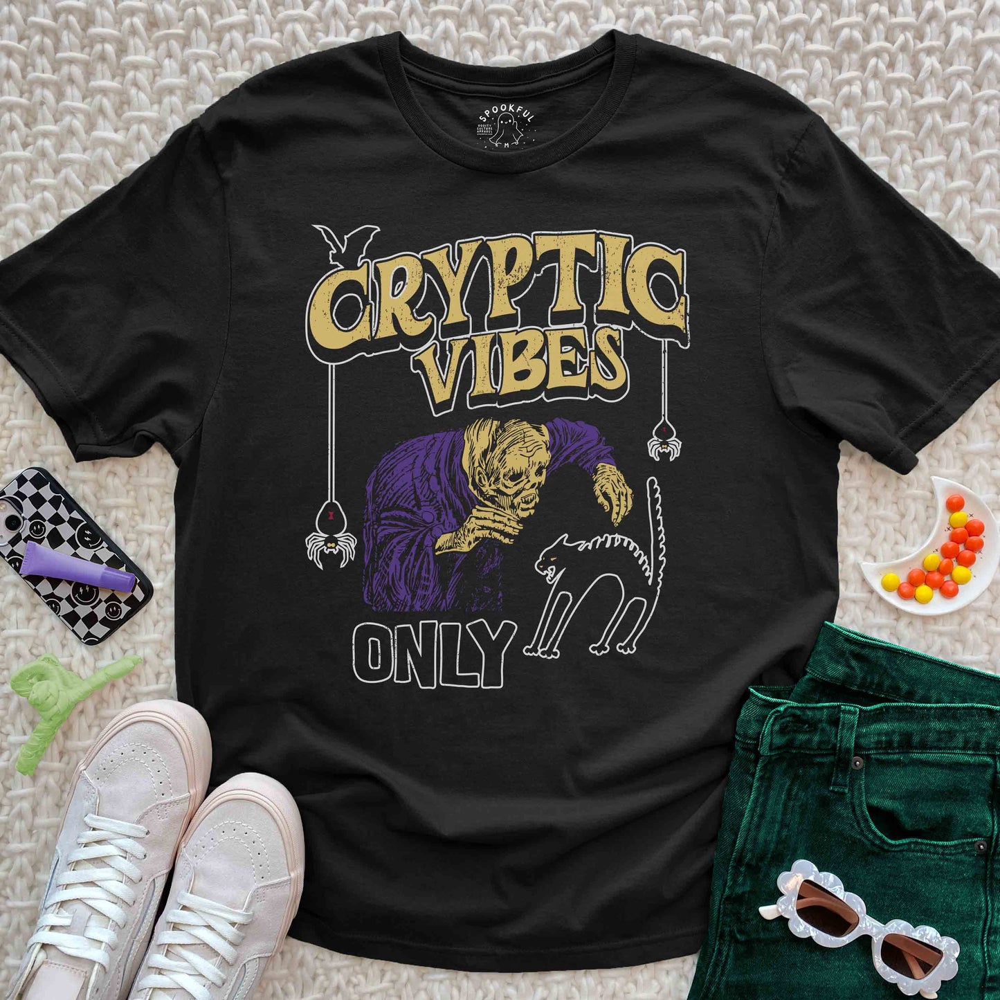 Cryptic Vibes Only Tee - Spooky T-Shirt