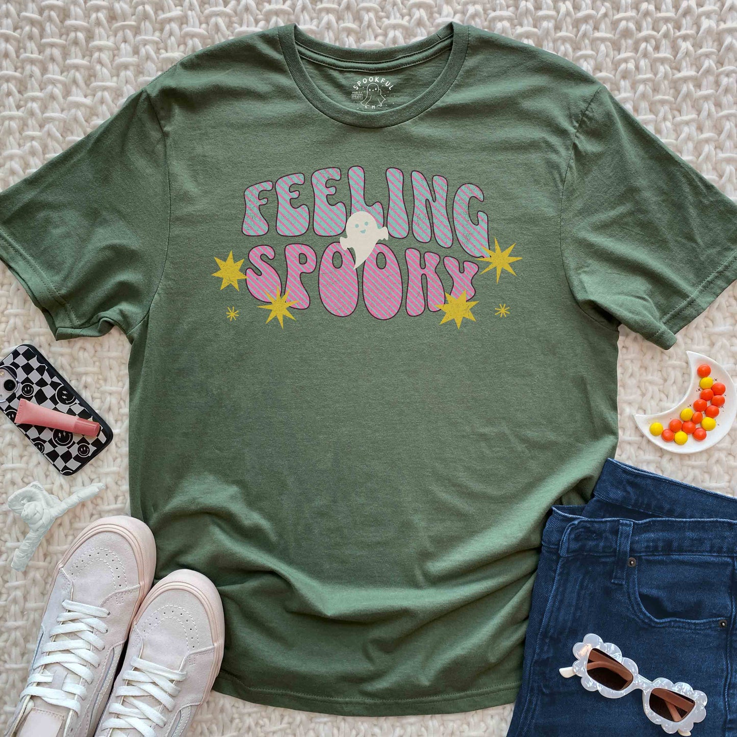 Feeling Spooky Tee - Retro Ghost T-Shirt