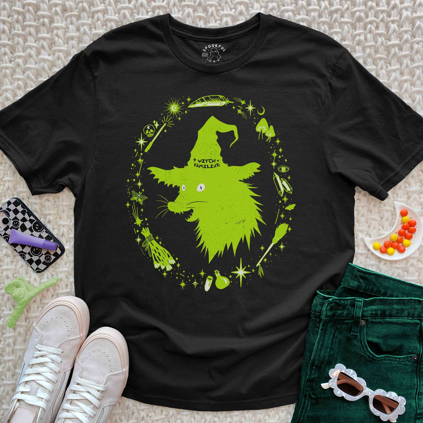 Witch Familiar Tee - Spooky Possum T-Shirt