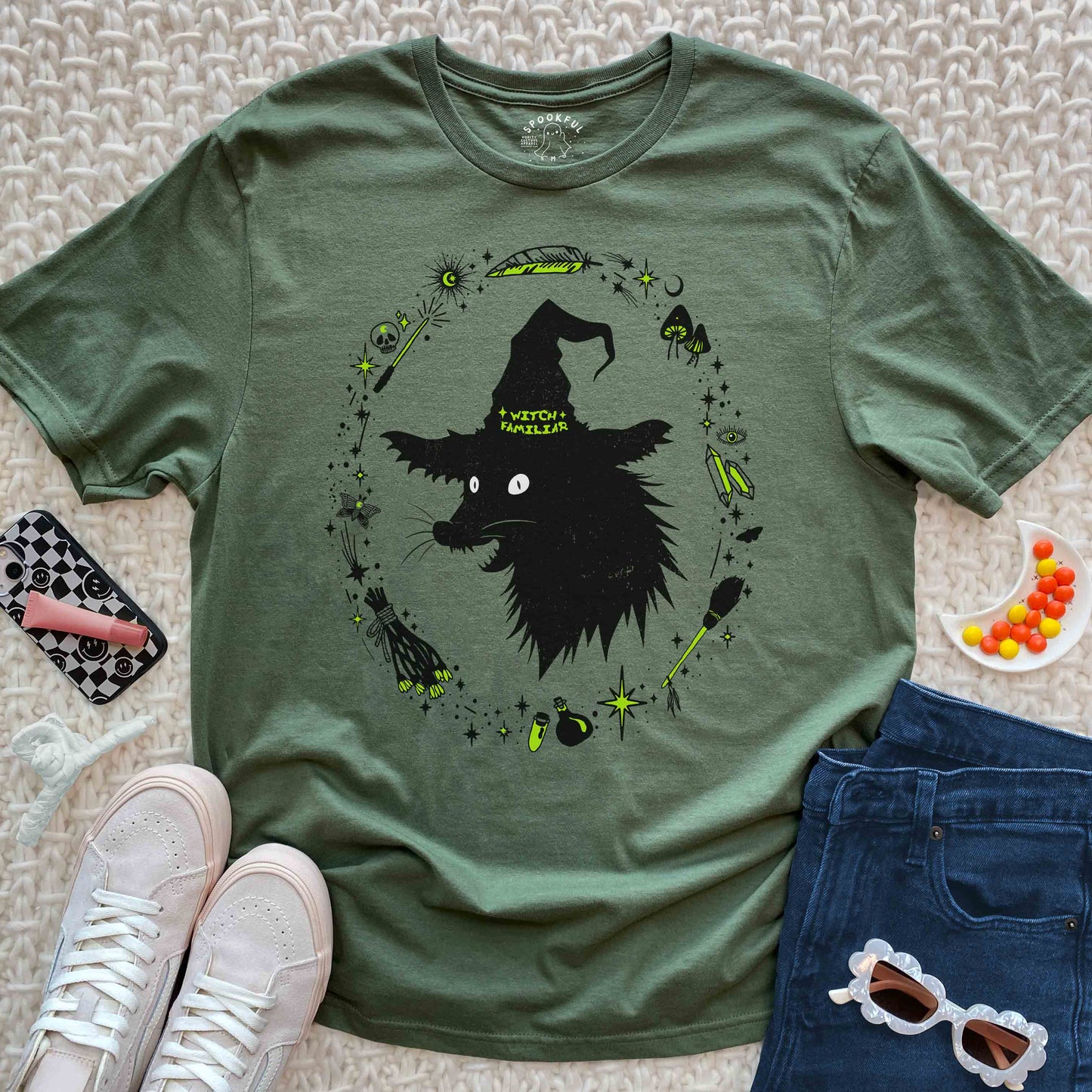 Witch Familiar Tee - Spooky Possum T-Shirt
