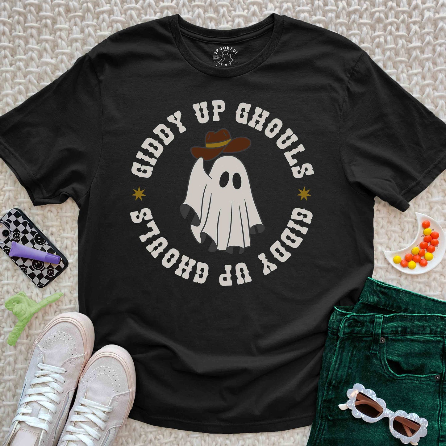 Giddy Up Ghouls Tee - Western Cowboy Ghost T-Shirt