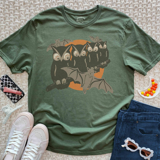 Gone Batty Tee - Retro Bat Owl T-Shirt