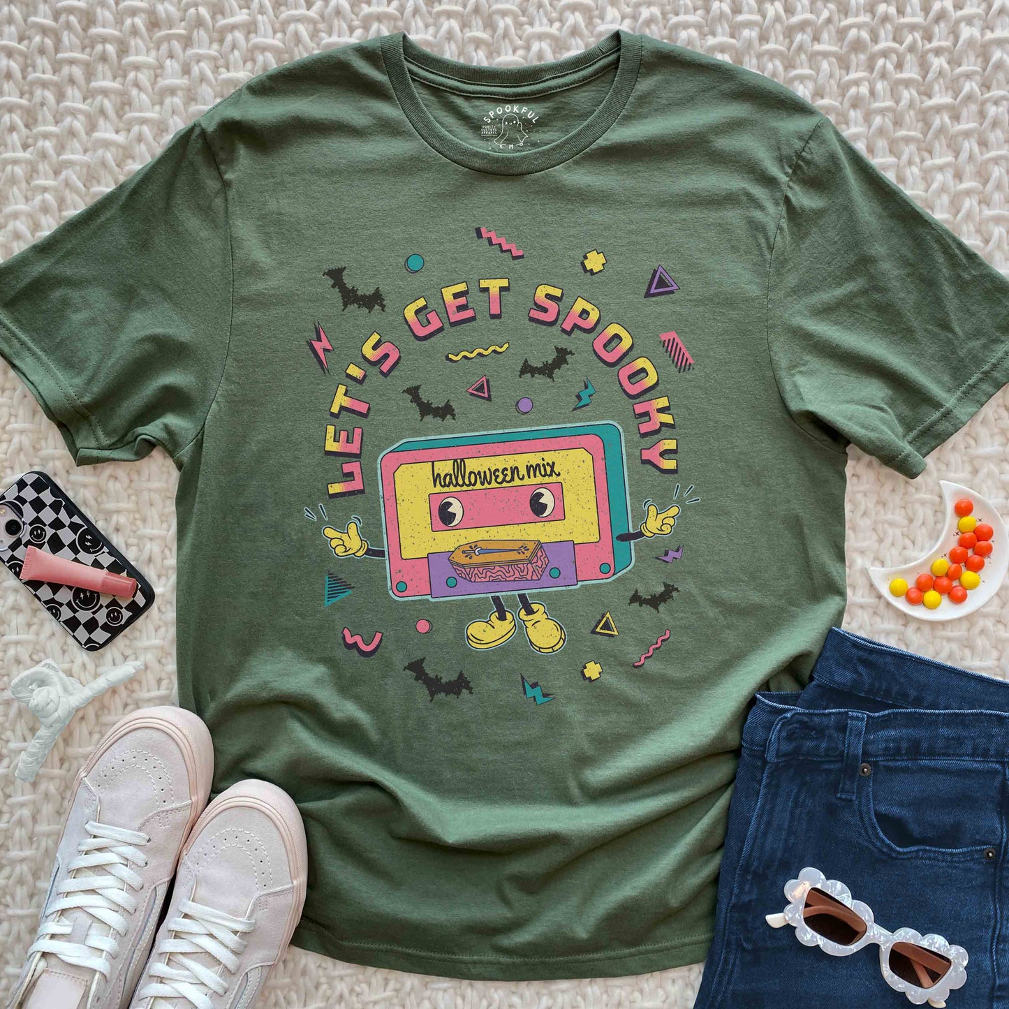 Let's Get Spooky Tee - Retro Halloween Music T-Shirt