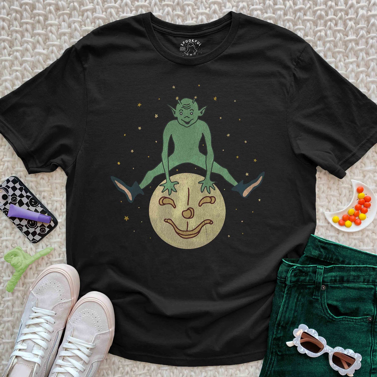 Moon Landing Tee - Retro Cosmic Alien T-Shirt