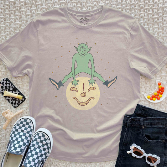 Moon Landing Tee - Retro Cosmic Alien T-Shirt