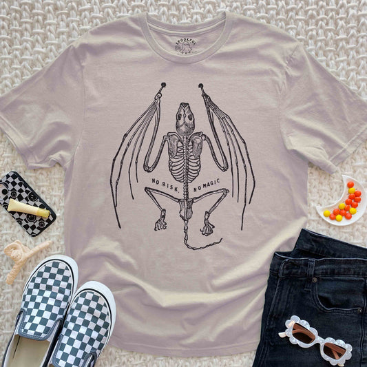 No risk, No Magic Tee - Vintage Bat Skeleton T-Shirt