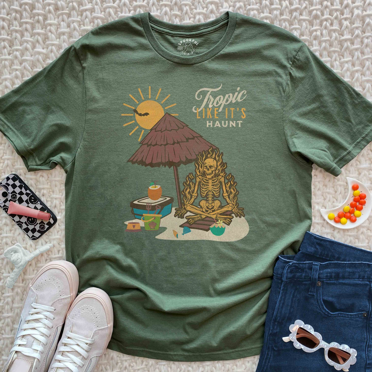 Tropic like it's haunt Tee - Skeleton Beach T-Shirt