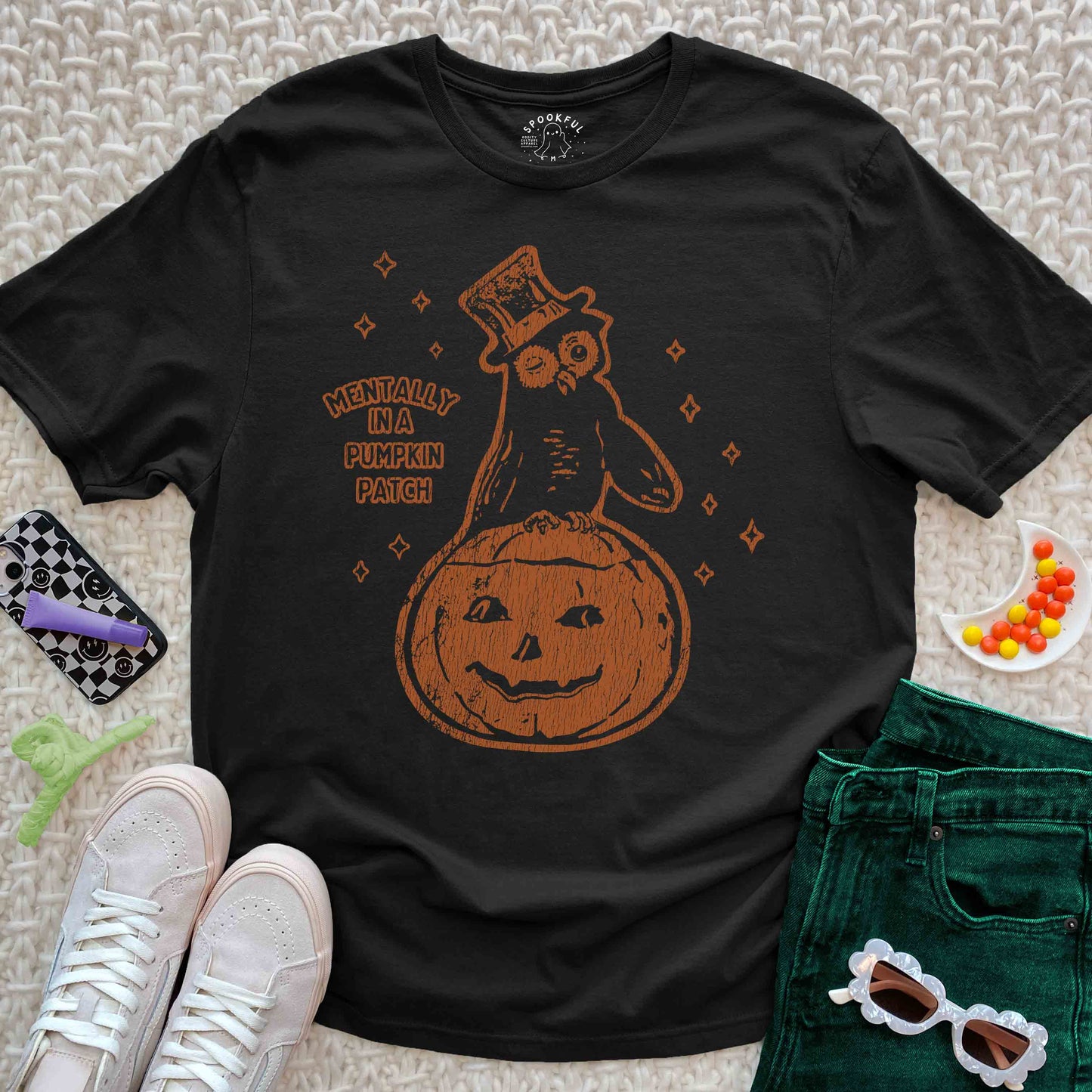 Retro Hoot Tee - Owl Jack-O-Lantern T-Shirt