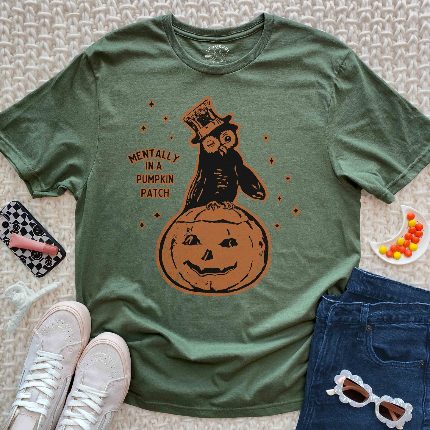 Retro Hoot Tee - Owl Jack-O-Lantern T-Shirt