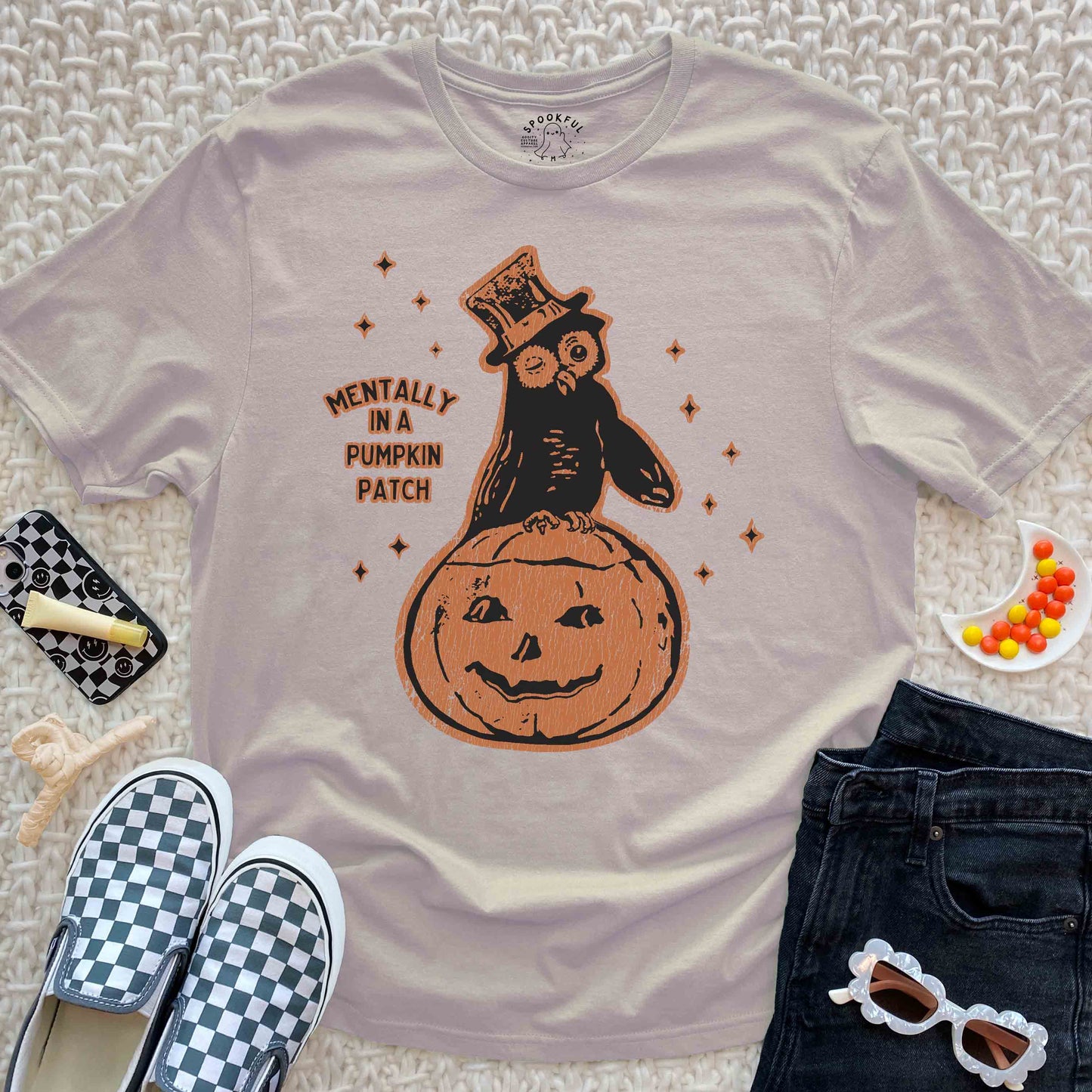 Retro Hoot Tee - Owl Jack-O-Lantern T-Shirt