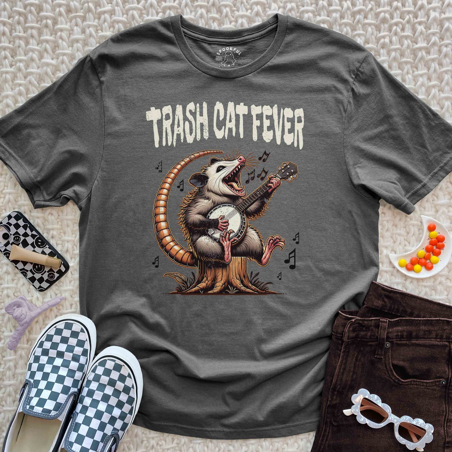 Trash Cat Fever Tee - Possum Banjo T-Shirt