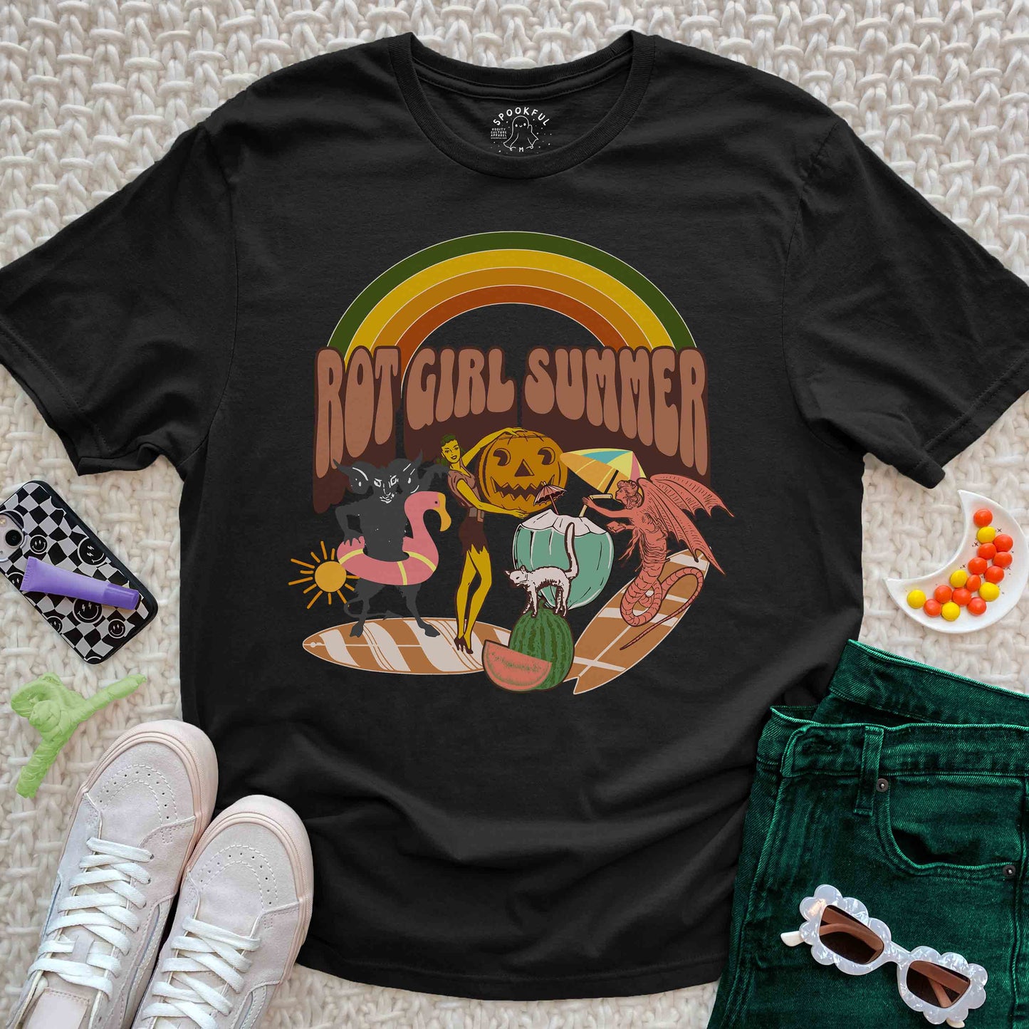 Rot Girl Summer Tee - Retro Scrapbook Style T-Shirt