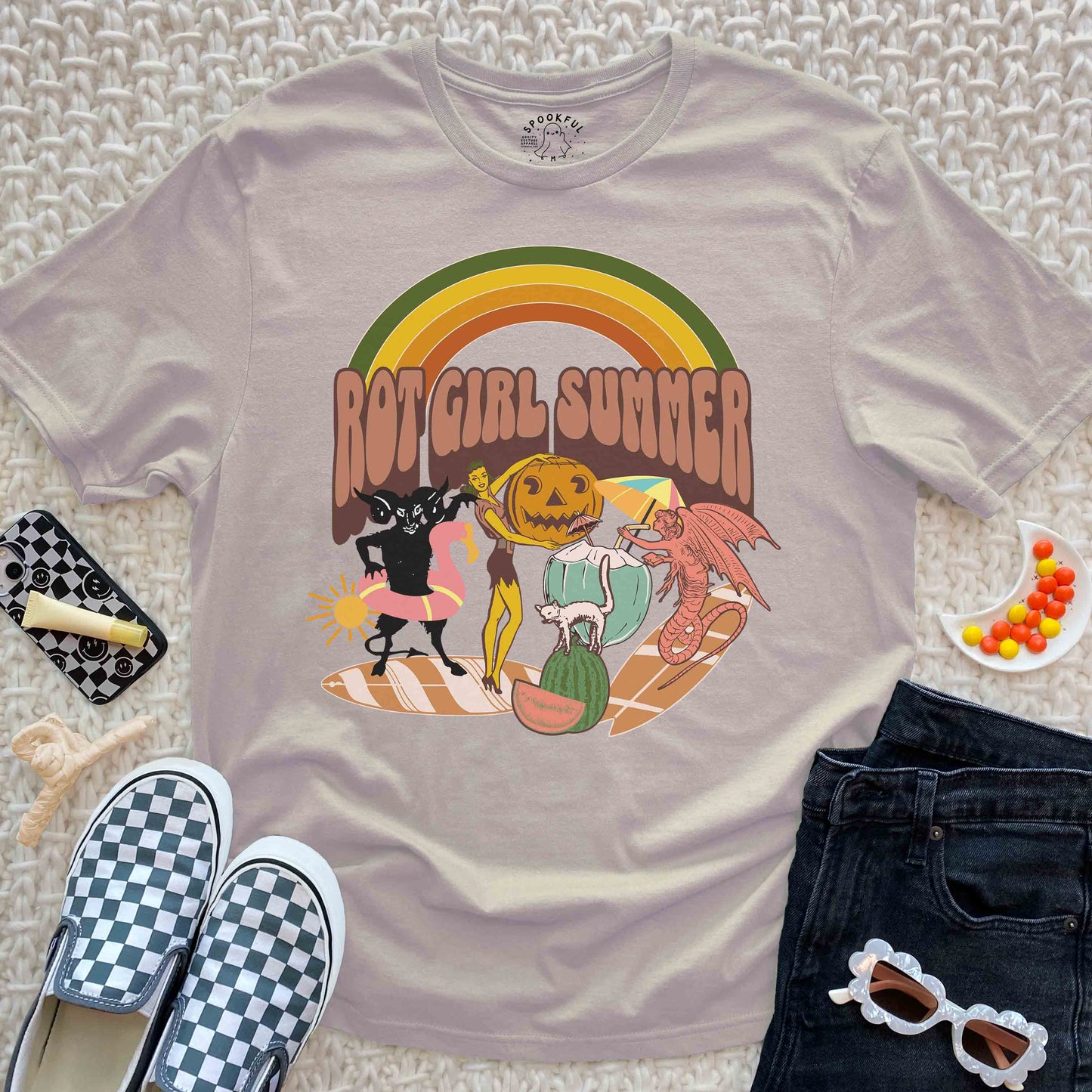Rot Girl Summer Tee - Retro Scrapbook Style T-Shirt