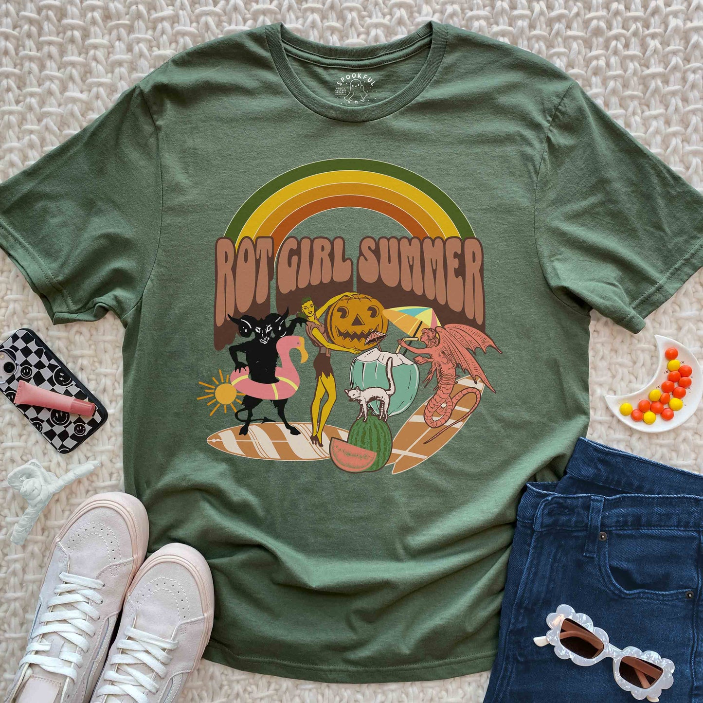 Rot Girl Summer Tee - Retro Scrapbook Style T-Shirt
