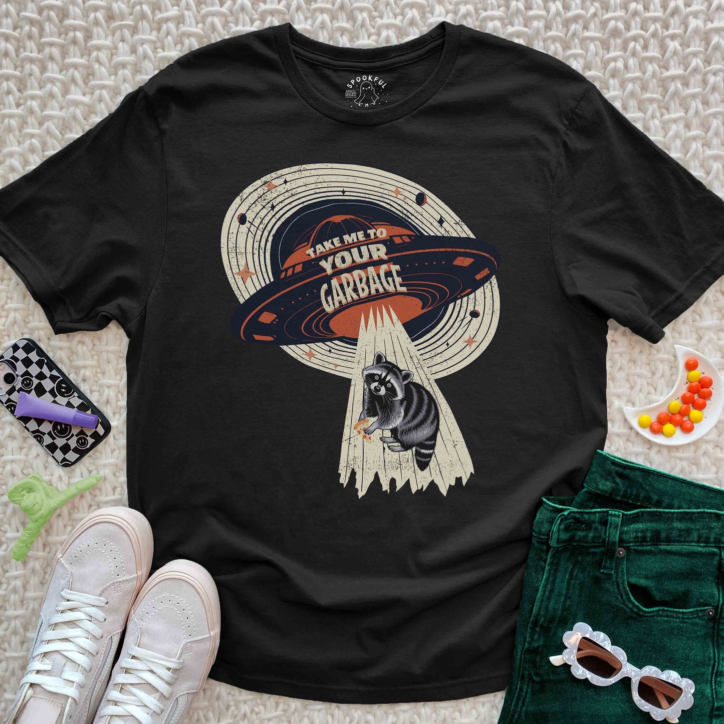 Take Me To Your Garbage Tee - UFO Raccoon T-Shirt