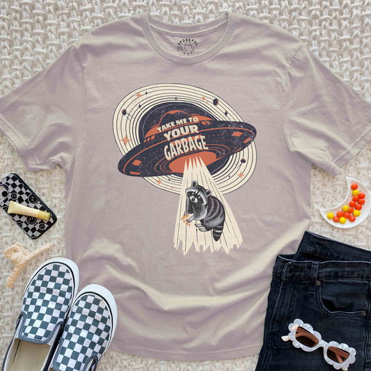 Take Me To Your Garbage Tee - UFO Raccoon T-Shirt