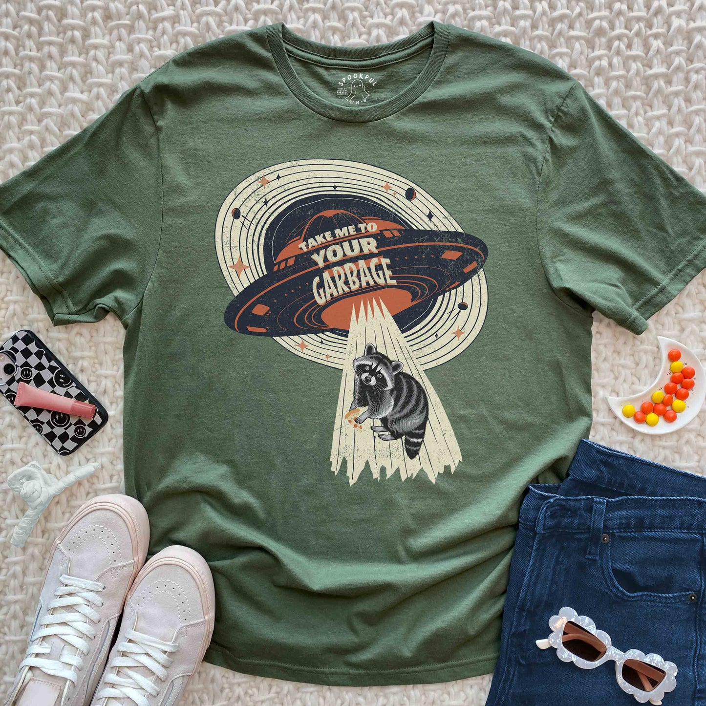 Take Me To Your Garbage Tee - UFO Raccoon T-Shirt
