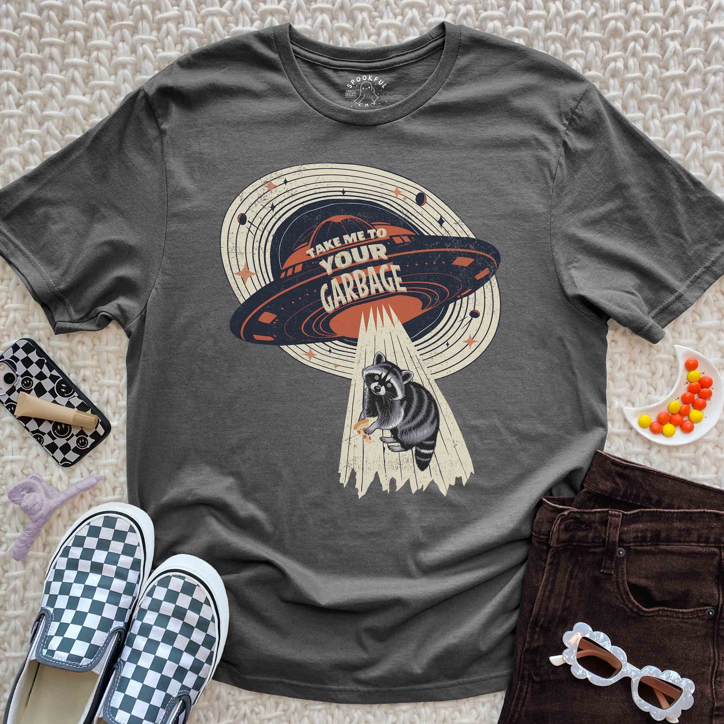 Take Me To Your Garbage Tee - UFO Raccoon T-Shirt