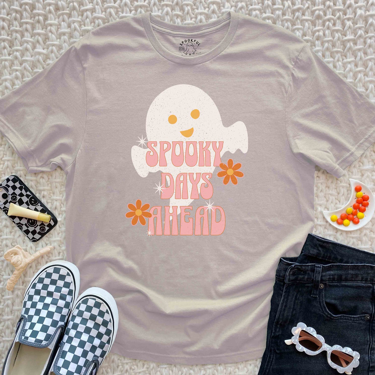 Spooky Days Ahead Tee - Retro Ghost T-Shirt