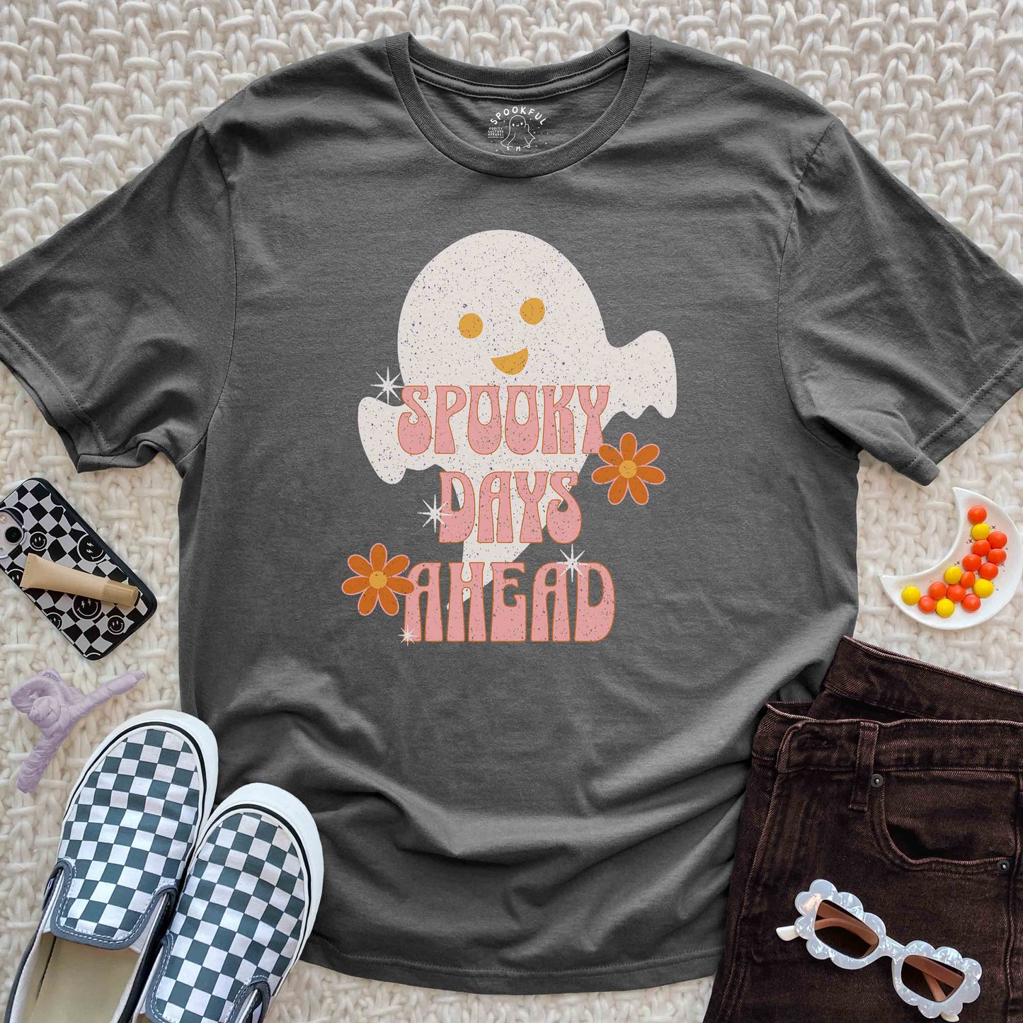 Spooky Days Ahead Tee - Retro Ghost T-Shirt