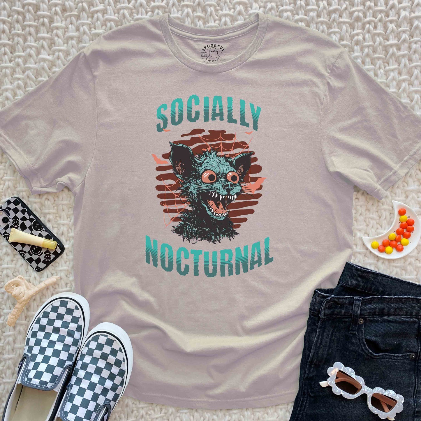 Socially Nocturnal Tee - Vampire Bat T-Shirt