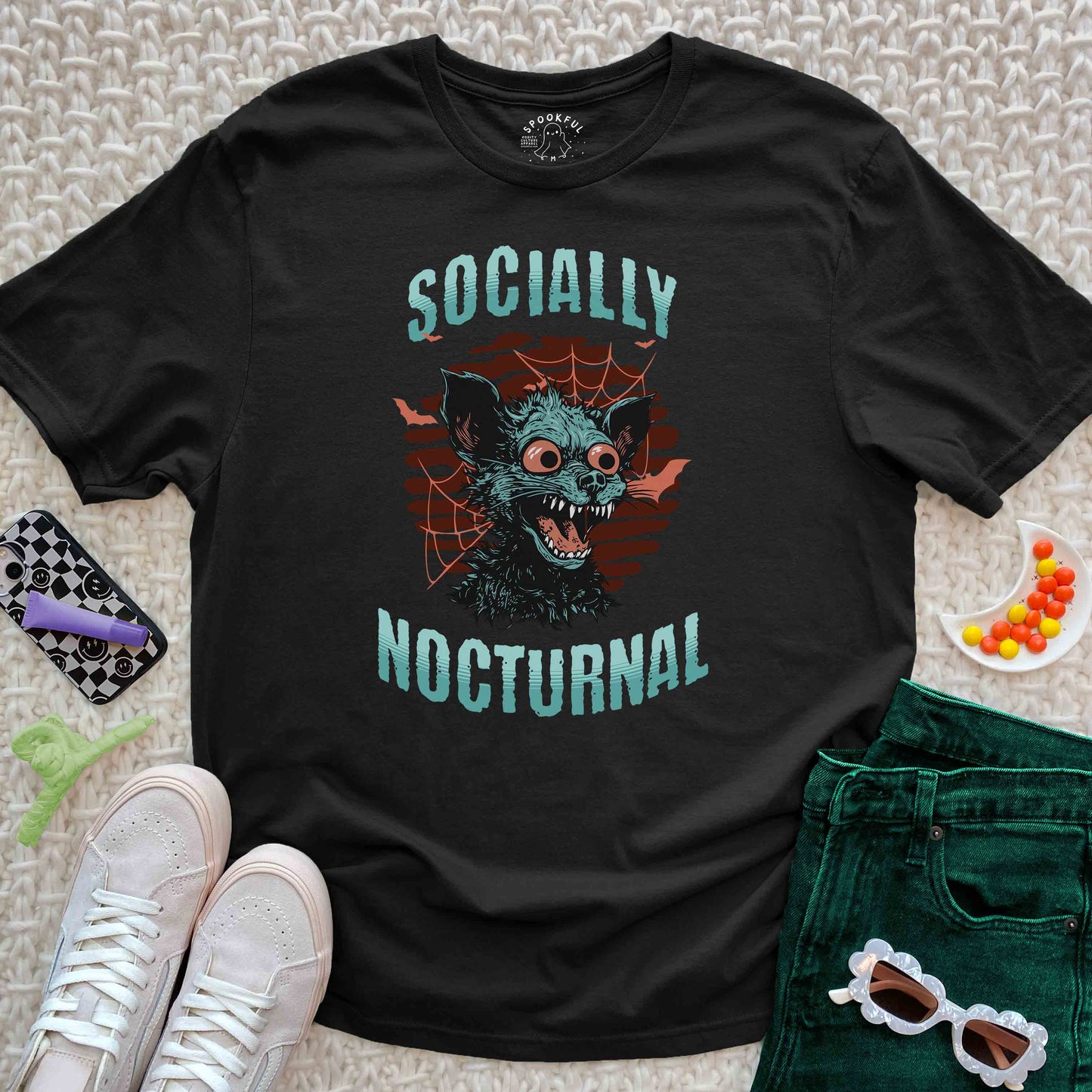 Socially Nocturnal Tee - Vampire Bat T-Shirt