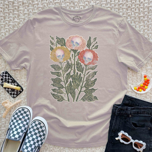 Spirit Blossoms Tee - Skull Flowers T-Shirt