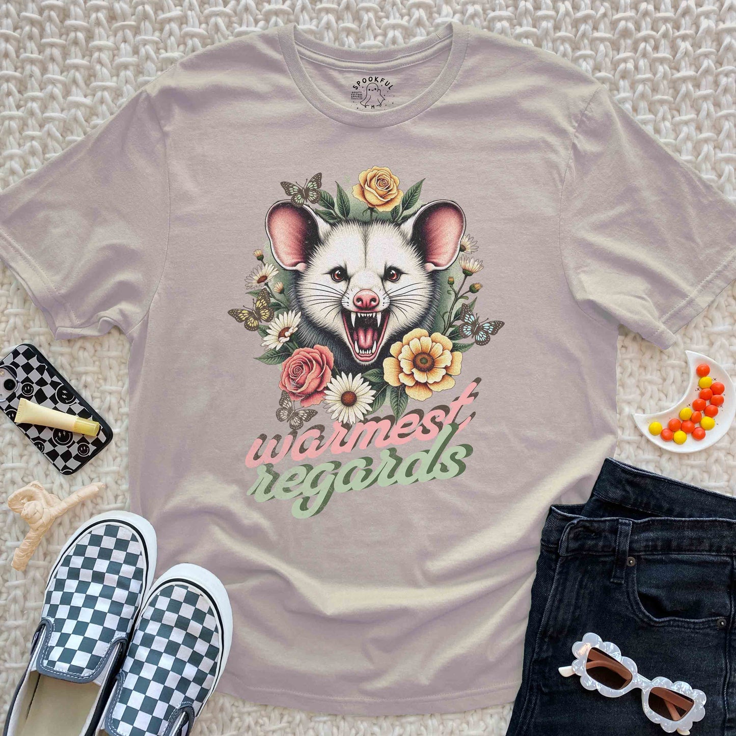 Warmest Regards Tee - Floral Possum T-Shirt
