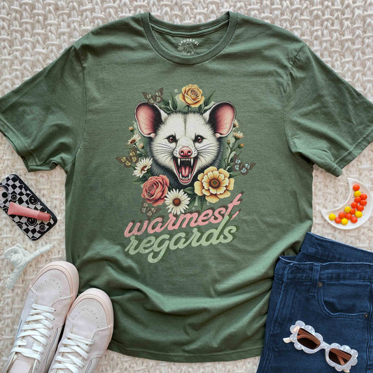 Warmest Regards Tee - Floral Possum T-Shirt