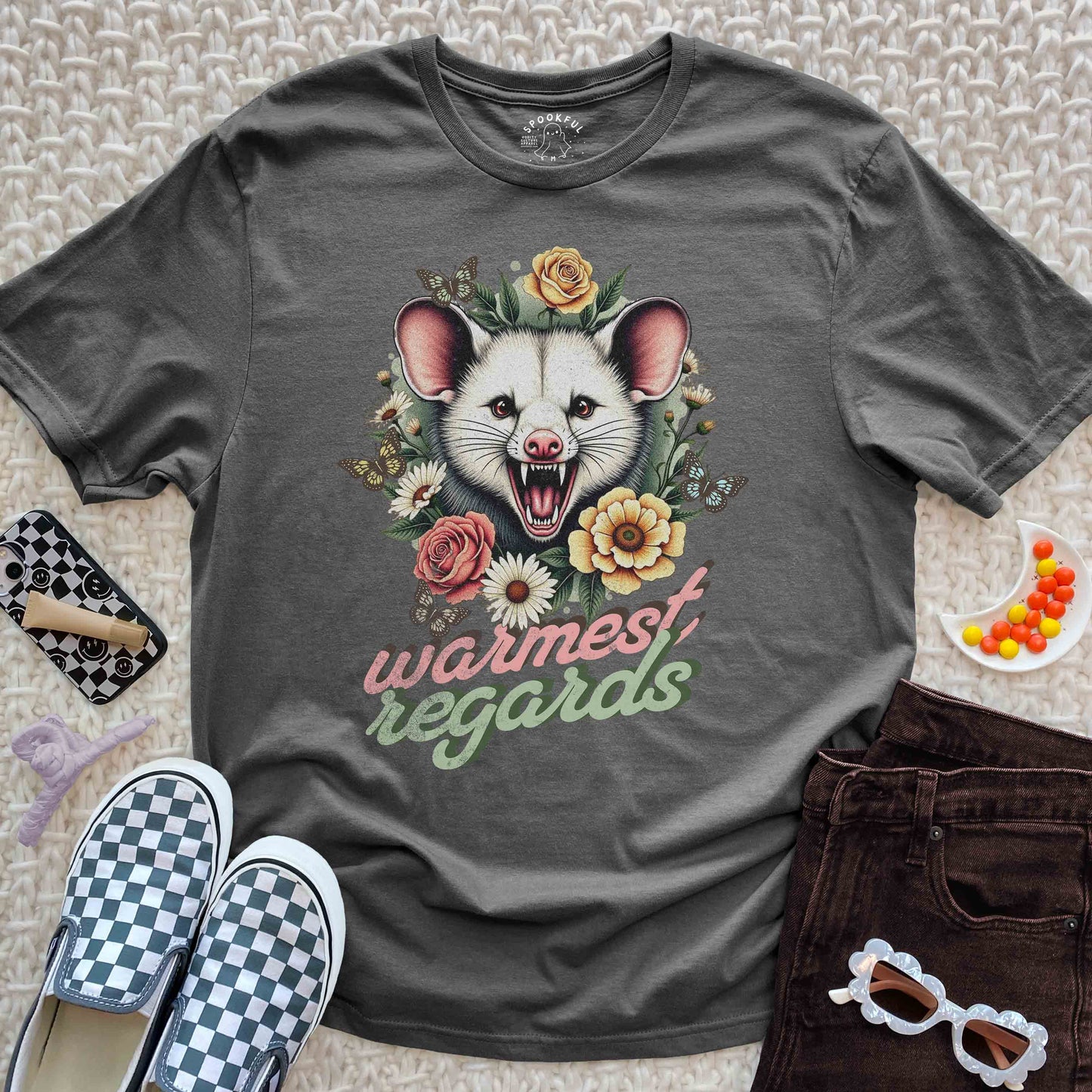 Warmest Regards Tee - Floral Possum T-Shirt