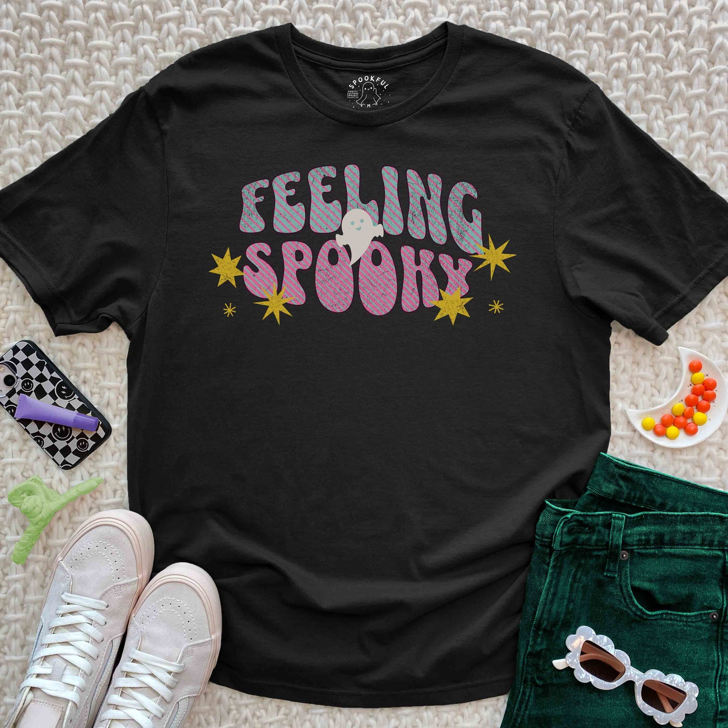 Feeling Spooky Tee - Retro Ghost T-Shirt