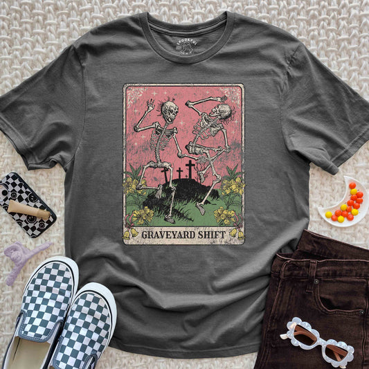 Graveyard Shift Tee - Tarot Dancing Skeleton T-Shirt