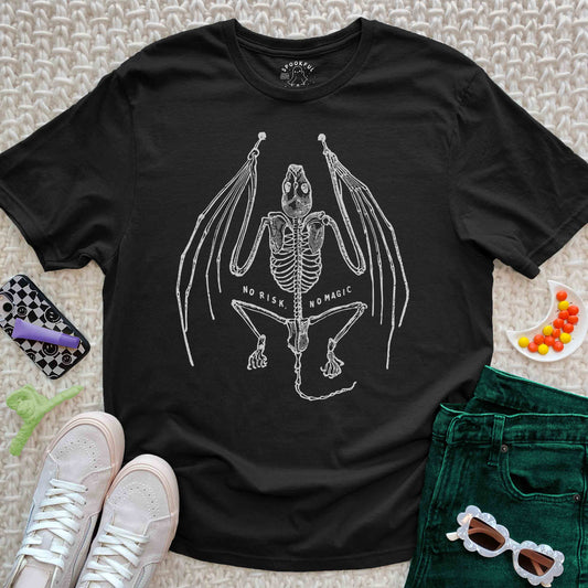 No risk, No Magic Tee - Vintage Bat Skeleton T-Shirt