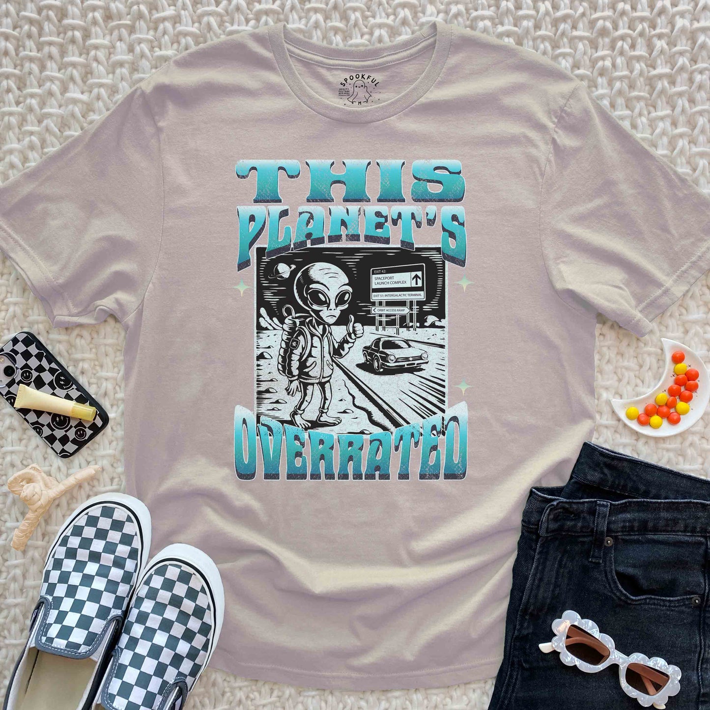 Planet Overrated Tee - Travel Alien T-Shirt